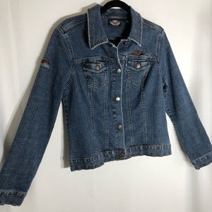 Harley Davidson Denim Jean Jacket size L